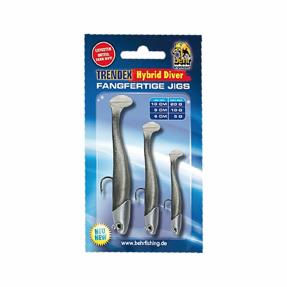 Gummifisch Kder Set Hybrid Jig grau - glitter