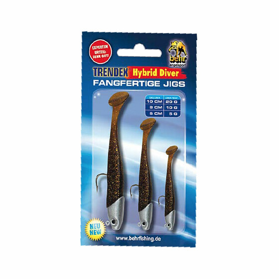 Gummifisch Kder Set Hybrid Jig braun - glitter