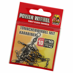 Tönnchen Wirbel mit Karabiner 10 Stück Gr. 10