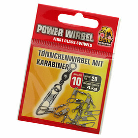Tönnchen Wirbel mit Karabiner 10 Stück Gr. 20