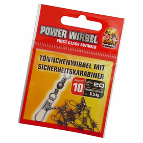 Tönnchenwirbel mit Sicherheitskarabiner 10 Stück Gr. 20