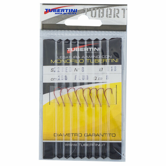 Forellenhaken Tubertini mit Fluorcarbon Vorfach Gr. 8 0,18 mm