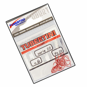 25 Forellenhaken rot Tubertini Serie 22 Gr. 6