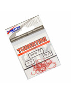 25 Forellenhaken rot Tubertini Serie 22 Gr. 8