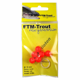 Pilotkugeln Forellen Bissanzeiger rund rot 10 mm