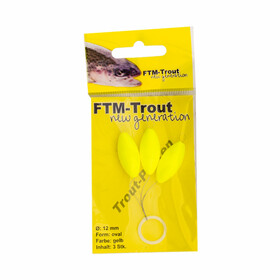 Forellen Schwimmer Pilotkugeln oval gelb 12 mm