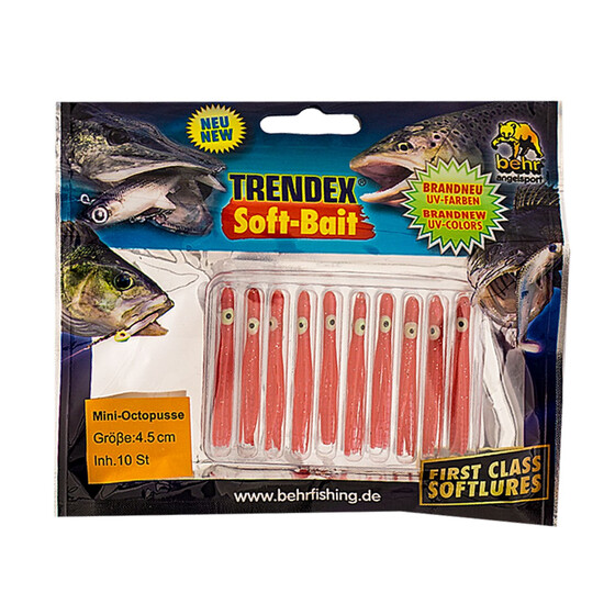 Gummi Oktopus Beifnger uv aktiv 4,5 cm rot