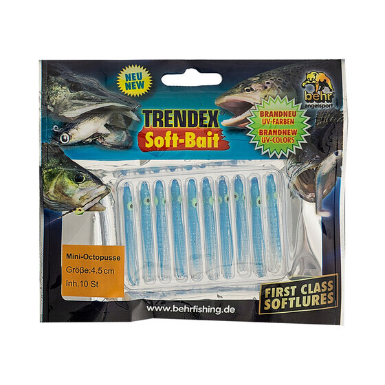 Gummi Oktopus Beifnger uv aktiv 4,5 cm blau