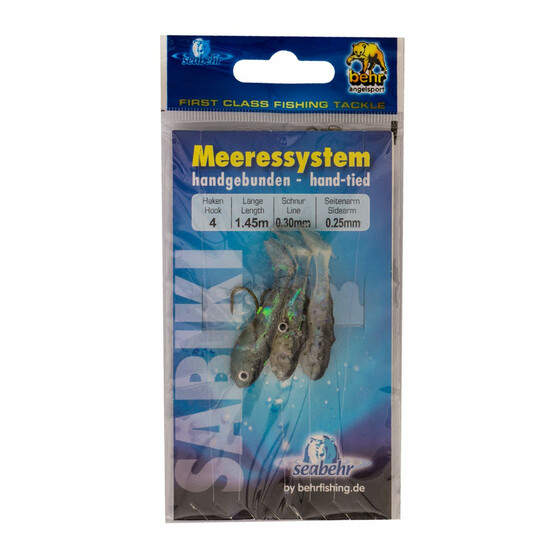 Makrelen Paternoster Makrelenvorfach mit Gummifisch grau-reflex