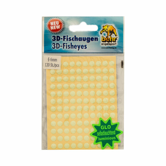 3D Fisch Augen Leuchtaugen glow 6 mm