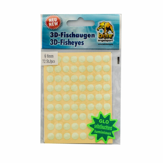 3D Fisch Augen Leuchtaugen glow 8 mm