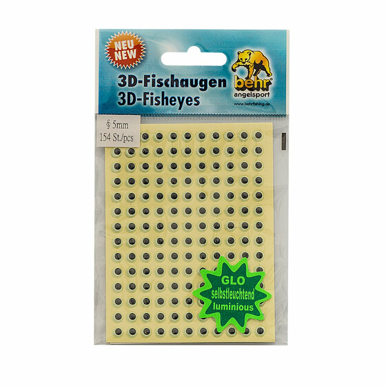 3D Fisch Augen Leuchtaugen glow black 5 mm