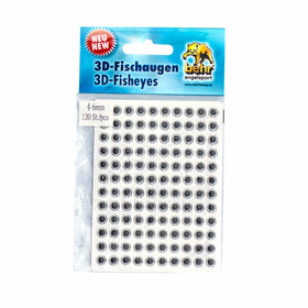 3D Klebeaugen Fischaugen weiß 6 mm