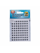 3D Klebeaugen Fischaugen weiß 8 mm 1