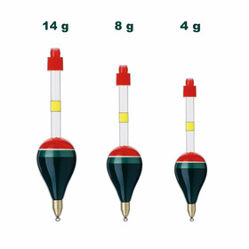 3 Knicklicht Posen Set vorbebleit 4 - 14 g