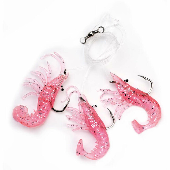 Paternoster System mit Gummi Krebsen 1,50 m pink glitter