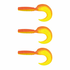 3 Hecht Twister XXL Gummikder 16 cm orange-glitter