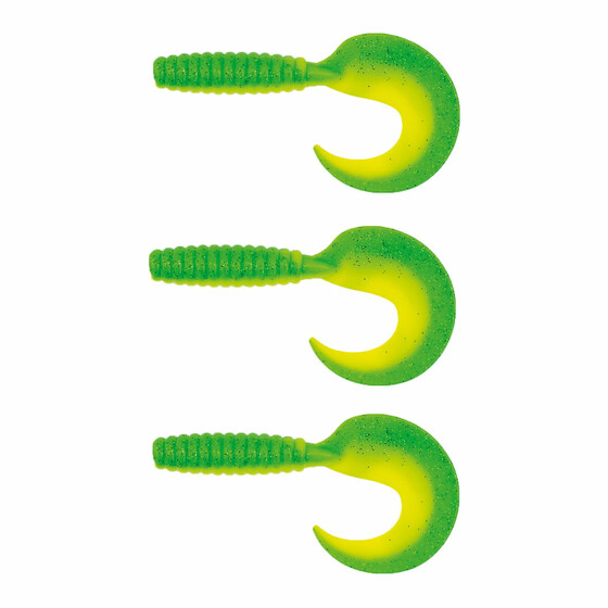 3 Hecht Twister XXL Gummiköder 16 cm grün-gelb-glitter
