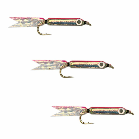 3 Mini Jigs Barsch Zocker rot-metallic