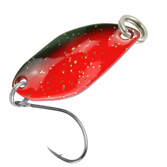 Forellen Blinker 1,2 g Trout Spoon Fly rot-silber-glitter