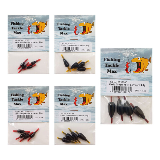 4 Posenbleie Innenlauf Tropfenblei mit Rhrchen 0,5 - 14 g