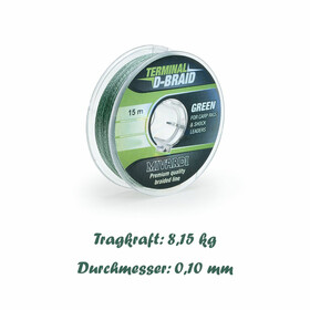 15 m Karpfen Vorfachschnur geflochten grn 0,10 mm