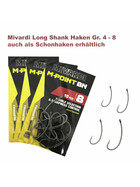 10 lange Karpfenhaken mit gebogenem Schaft Gr