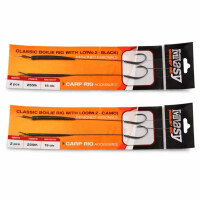 2 Karpfen Rigs Haarvorfach mit Sleeves Gr. 2 