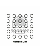 25 Haken Ringe für Karpfen Rigs 3,1 mm