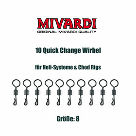 10 Karpfen Wirbel Tnnchenwirbel Gr. 8 Heli-Chod Rig Wirbel
